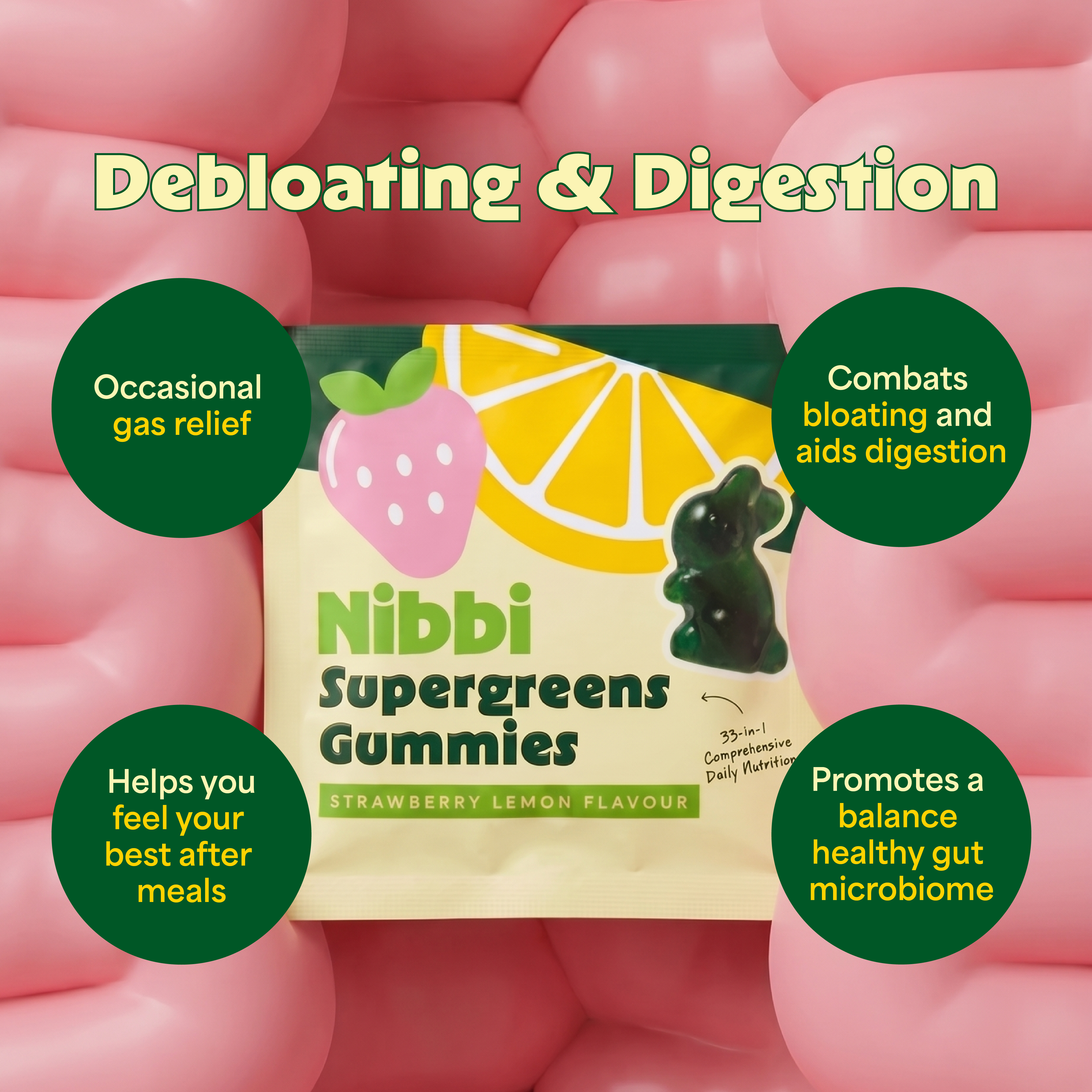 Nibbi Greens Supergreens Gummies
